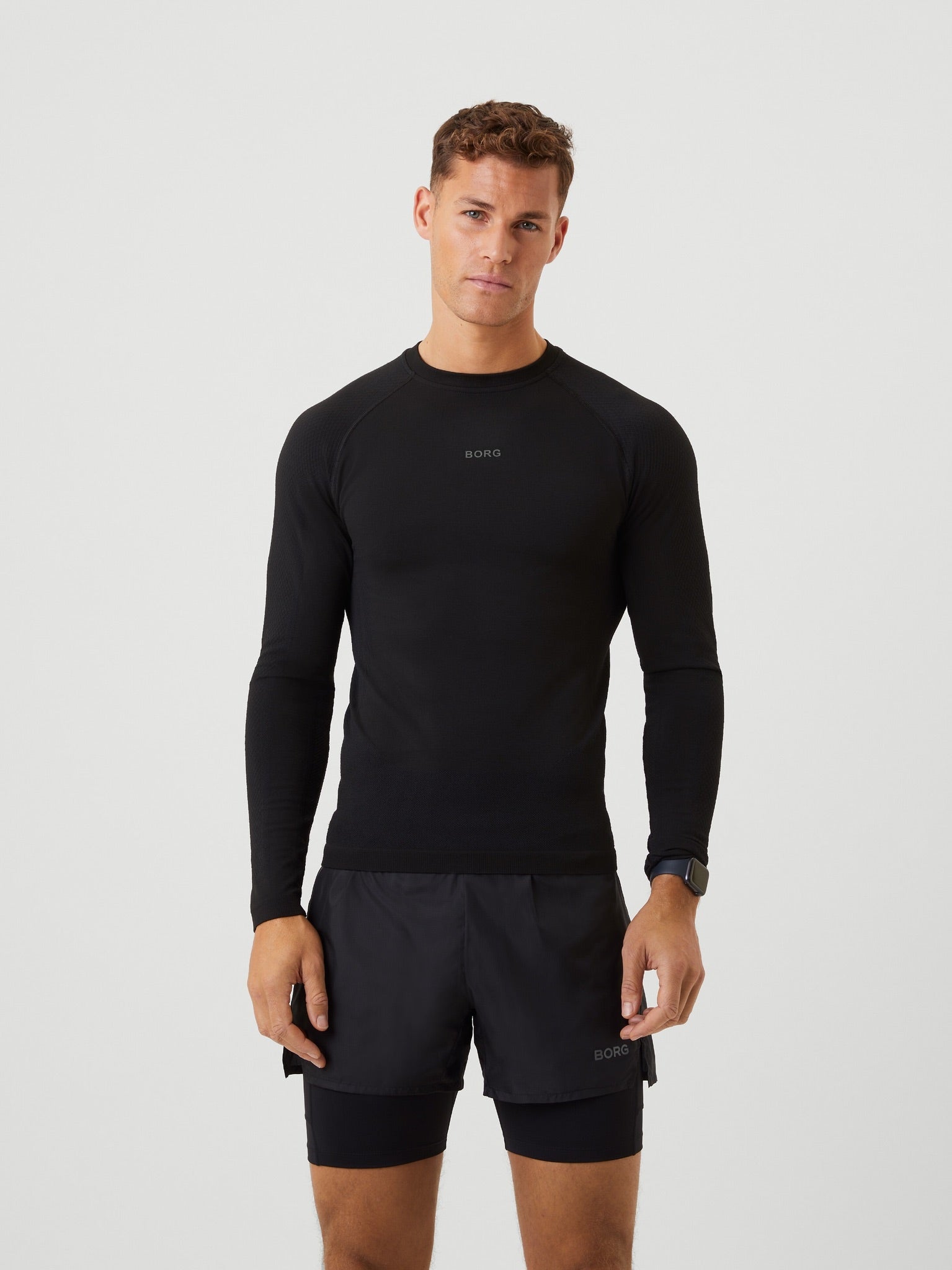 BJÖRN BORG Borg Running Seamless LS T-shirt Black Beauty