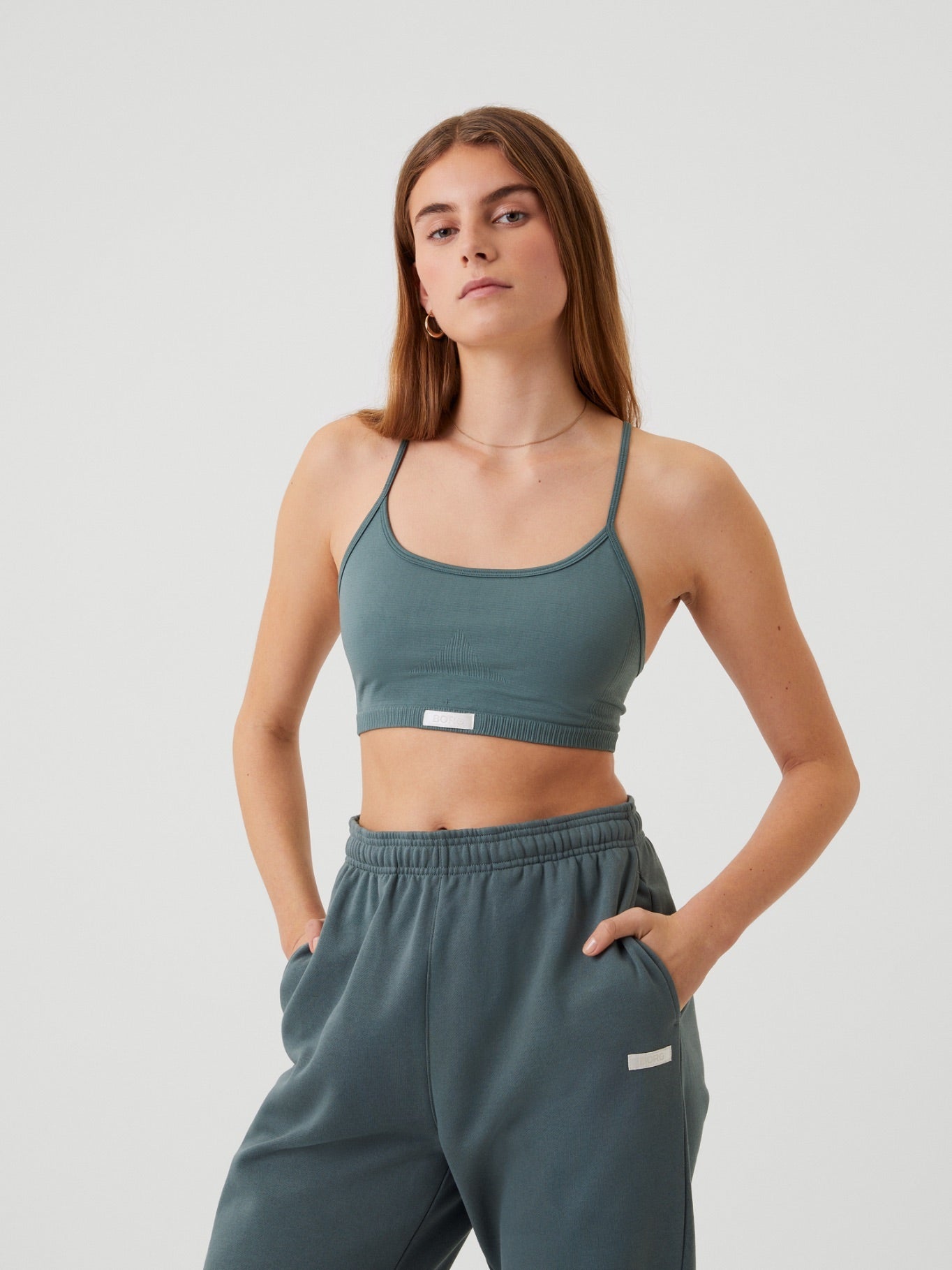 BJÖRN BORG Studio Seamless Spaghetti Strap Bra Balsam Green