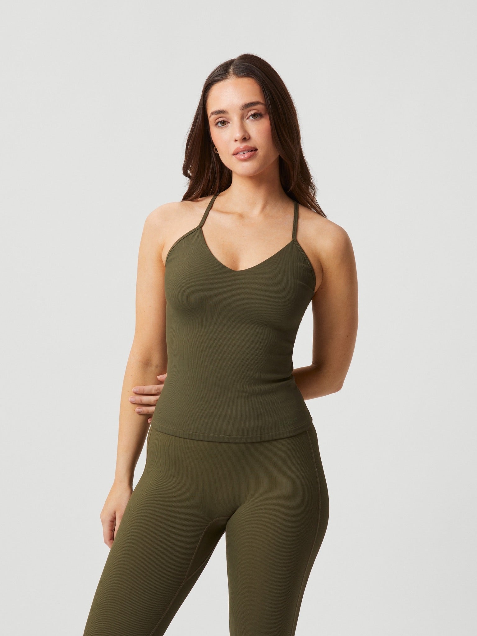 BJÖRN BORG Studio Rib Strap Tank Olive Night