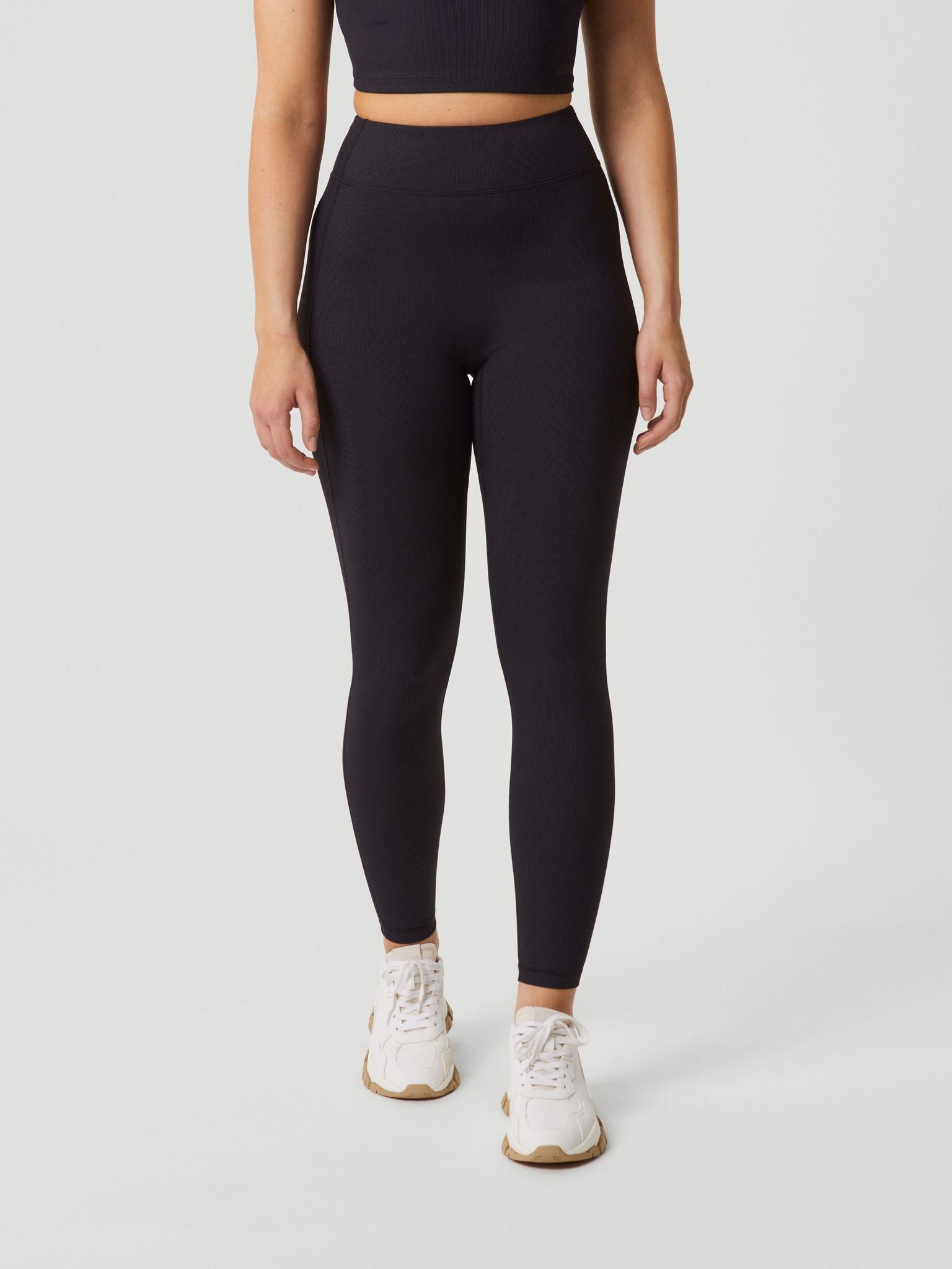BJÖRN BORG Studio Highwaist Rib Tights Black Beauty