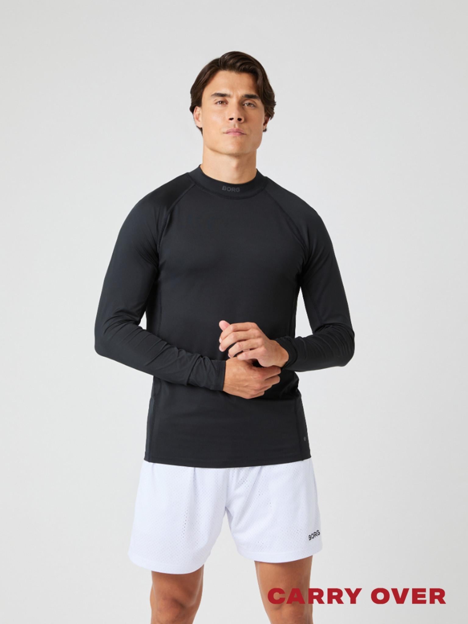BJÖRN BORG Borg Mock Neck LS T-shirt Black Beauty