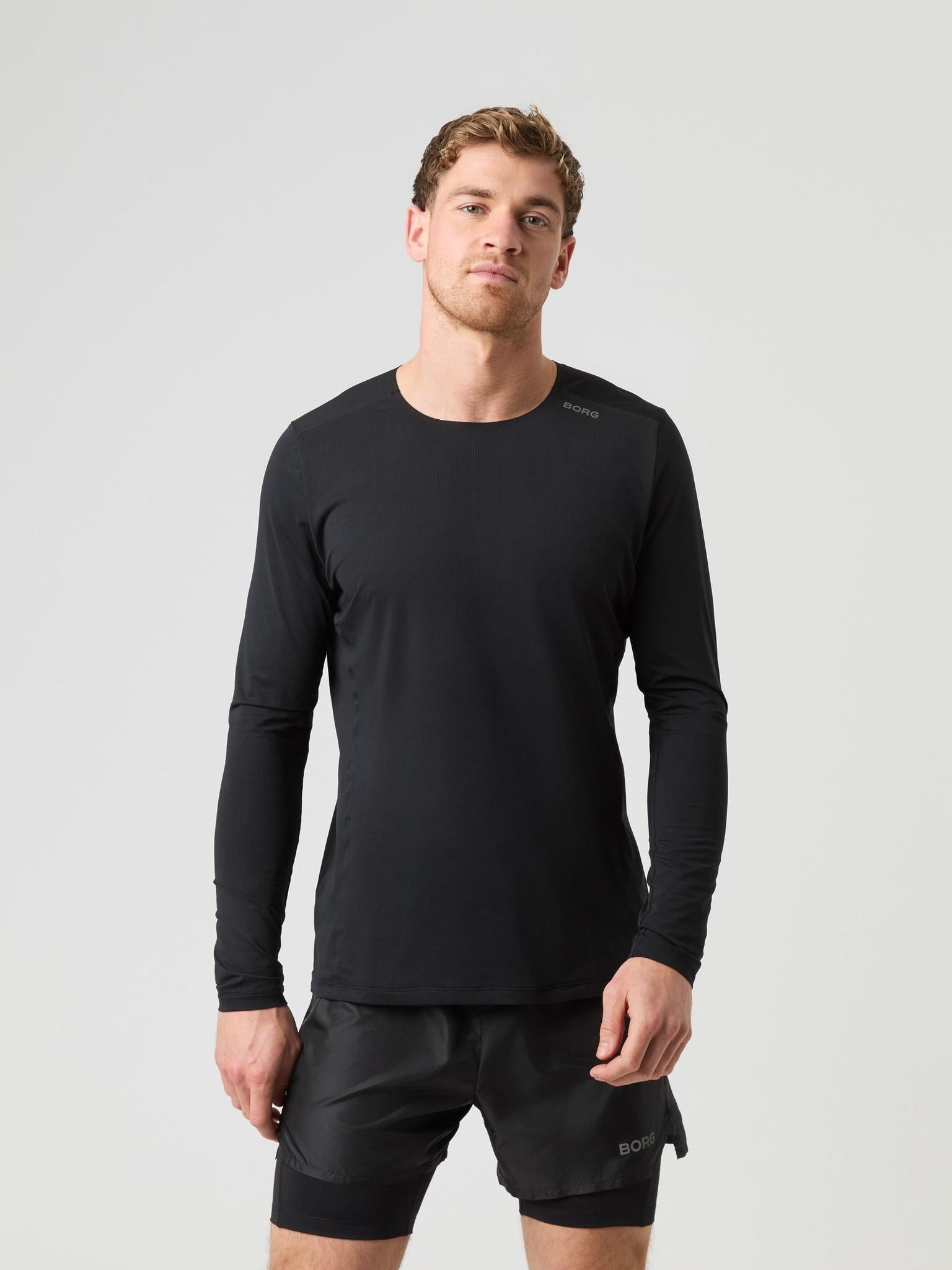 BJÖRN BORG Borg Running Feather Long Sleeve T-shirt Black Beauty