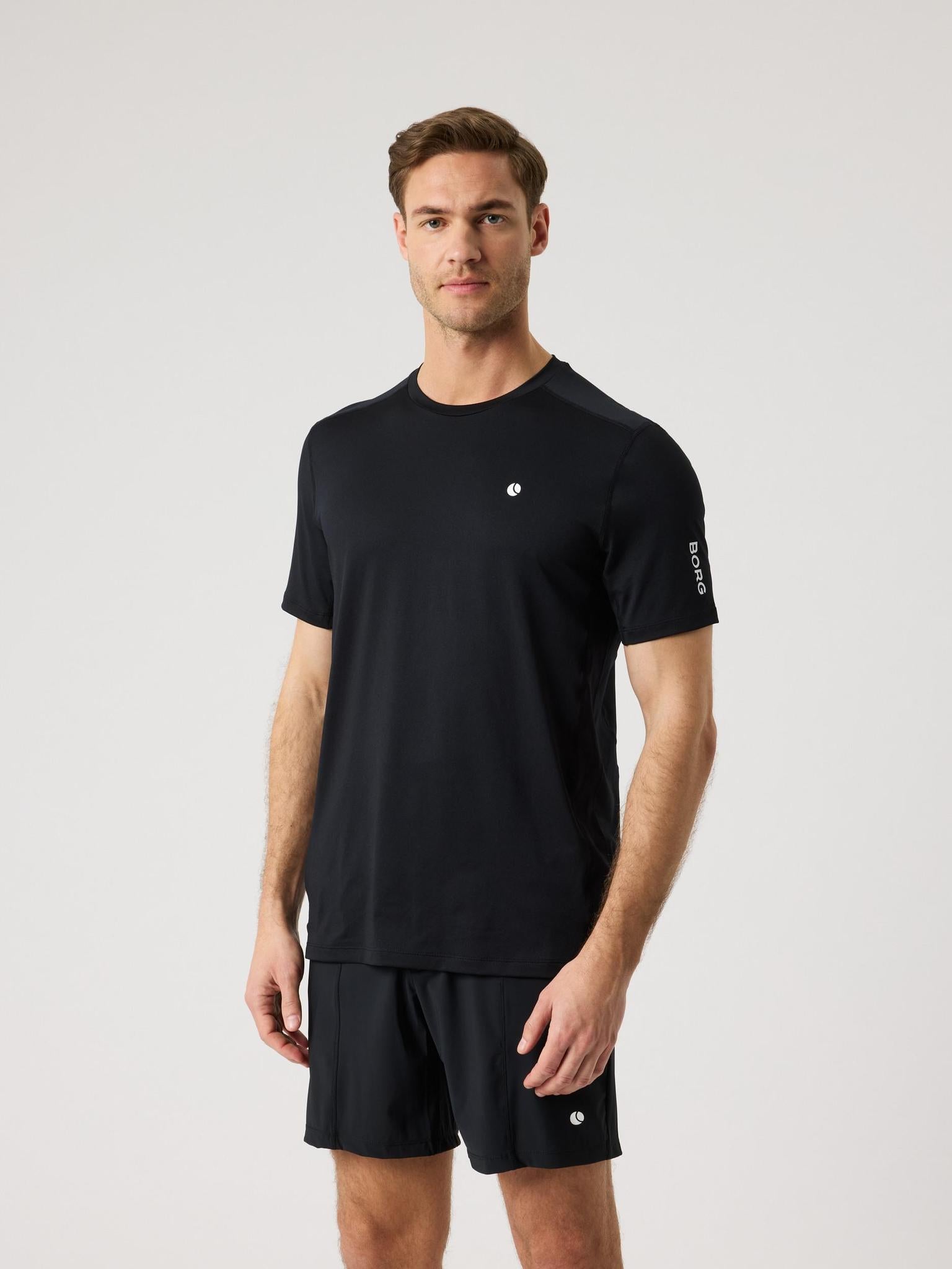 BJÖRN BORG Ace Mesh Panel T-shirt Black Beauty
