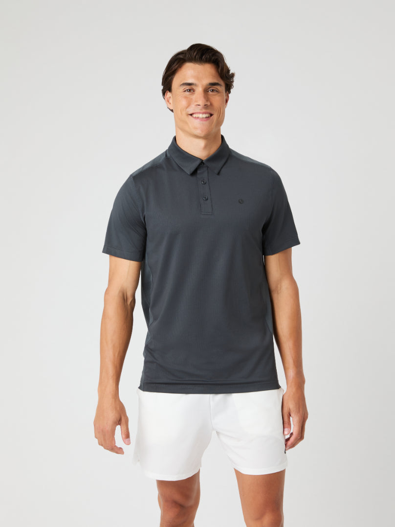 BJÖRN BORG Ace Mesh Panel Polo Shirt Asphalt