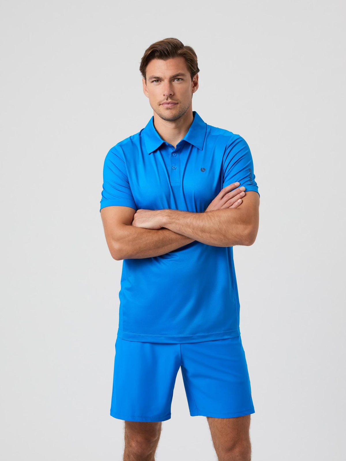 BJÖRN BORG Ace Mesh Panel Polo Shirt Electric Blue Lemonade