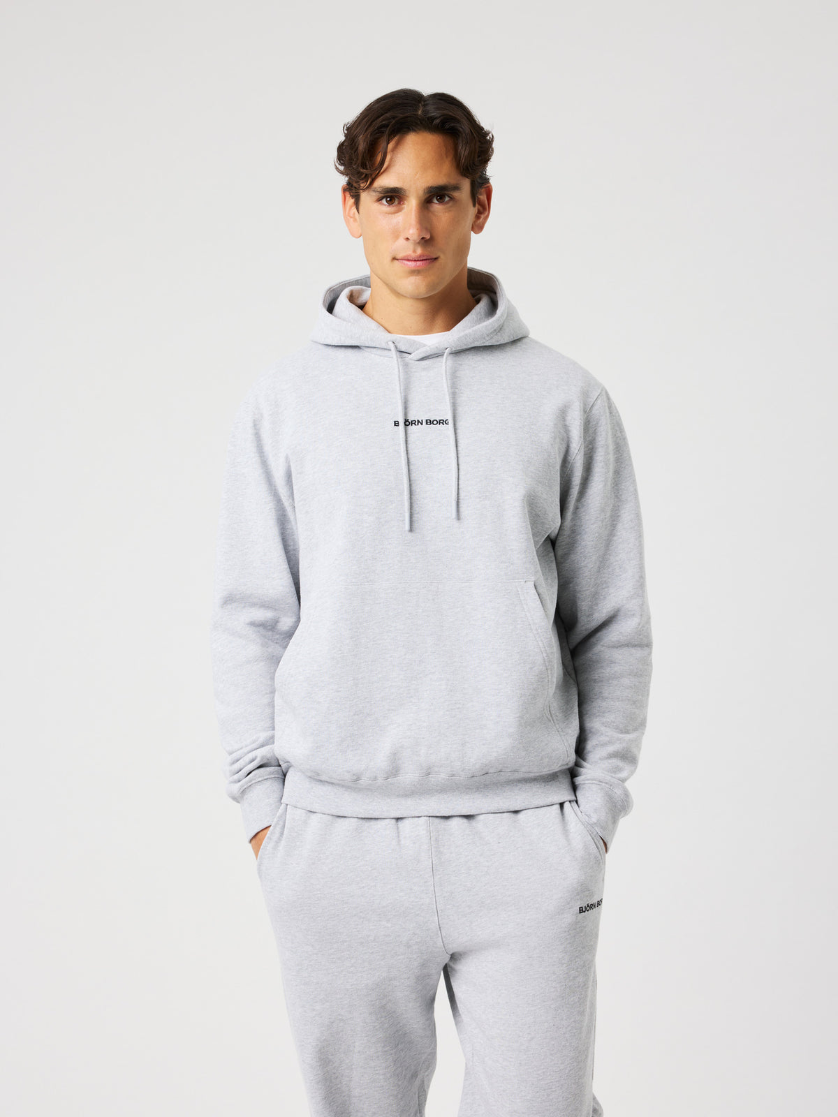 BJÖRN BORG Borg Classic Hoodie Light Grey Melange