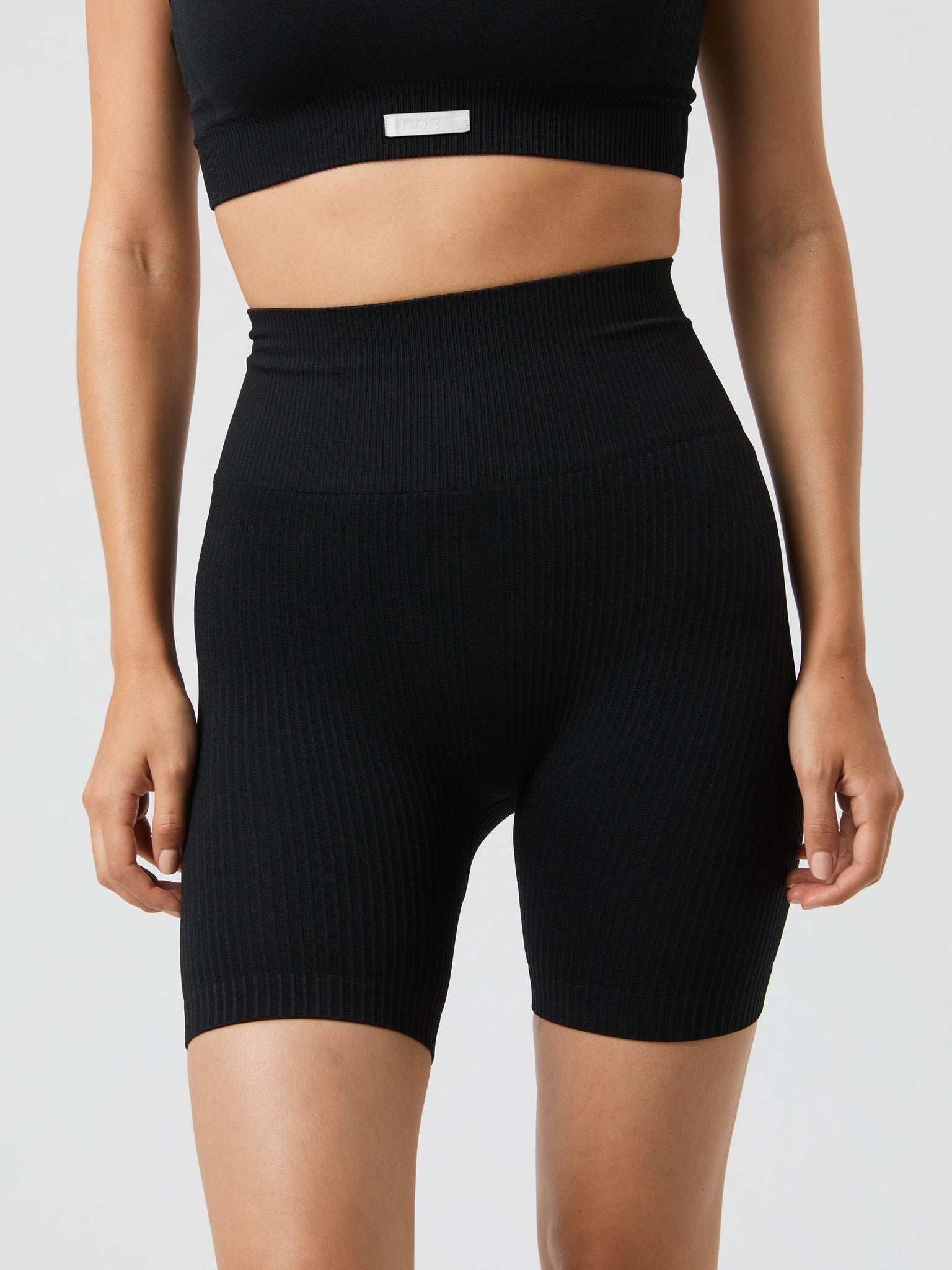BJÖRN BORG Studio Seamless Ribbed Shorts Black Beauty