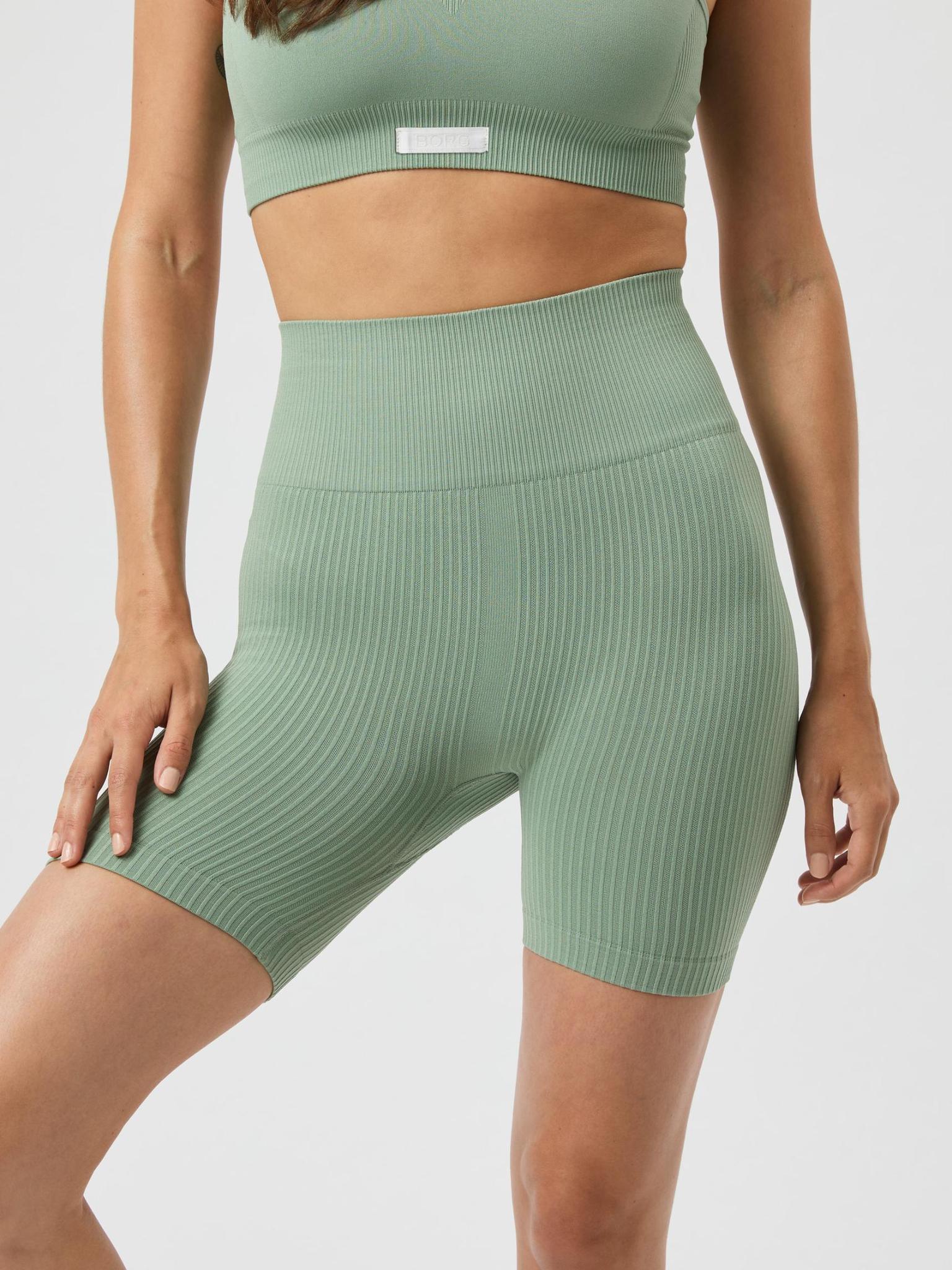 BJÖRN BORG Studio Seamless Ribbed Shorts Lily Pad