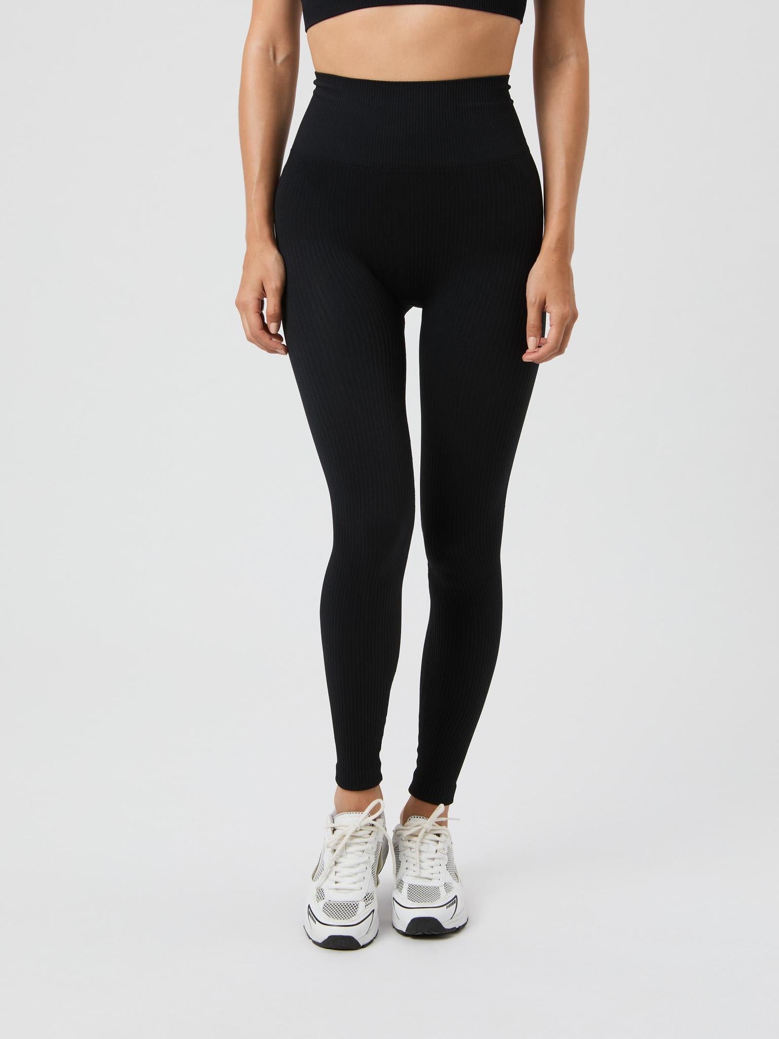 BJÖRN BORG Studio Seamless Ribbed Tights Black Beauty