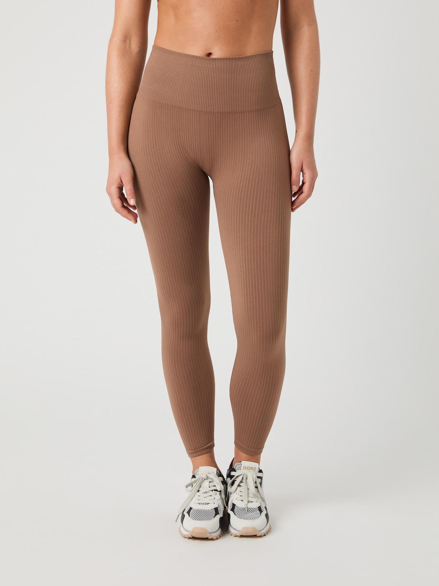 BJÖRN BORG Studio Seamless Ribbed Tights Acorn