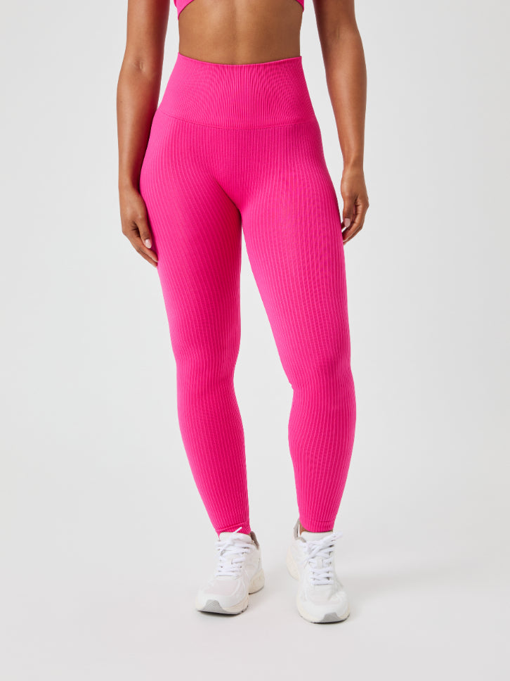 BJÖRN BORG Studio Seamless Ribbed Tights Pink Glo