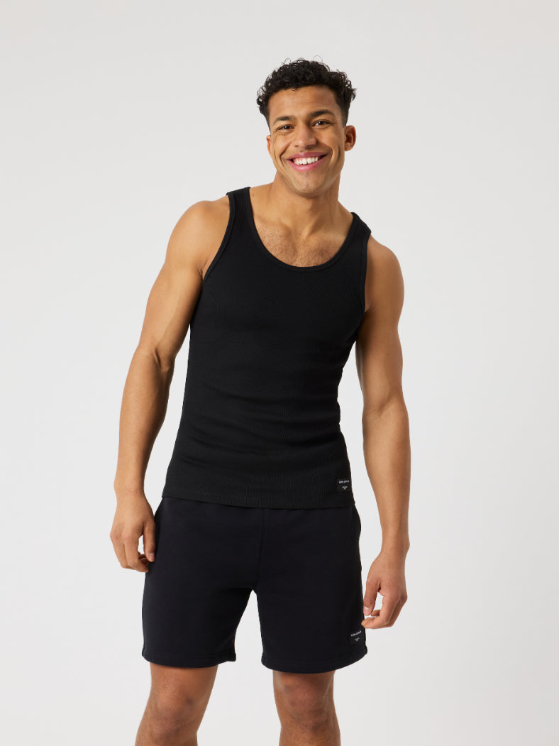 BJÖRN BORG Centre Ribbed Tank Black Beauty