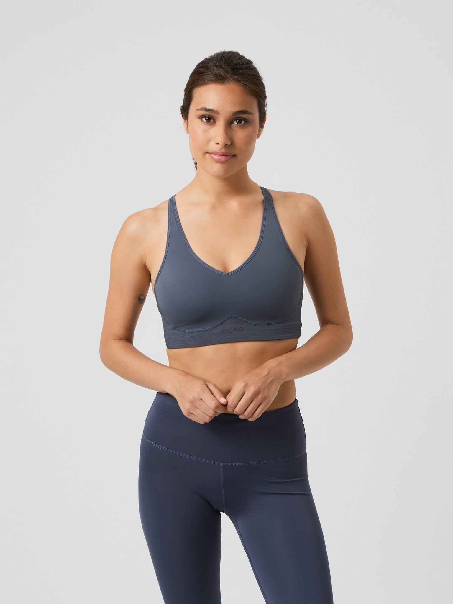 BJÖRN BORG Borg Mid V Support Sports Bra Odyssey Gray