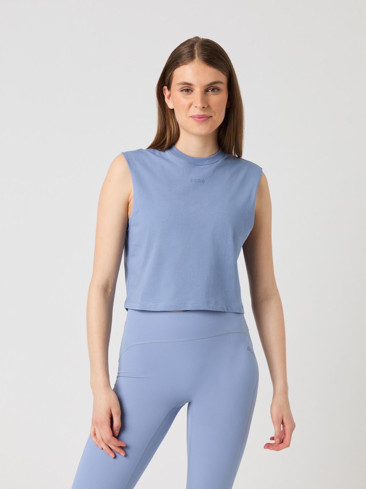 BJÖRN BORG Borg Cropped Tank Top Stonewash