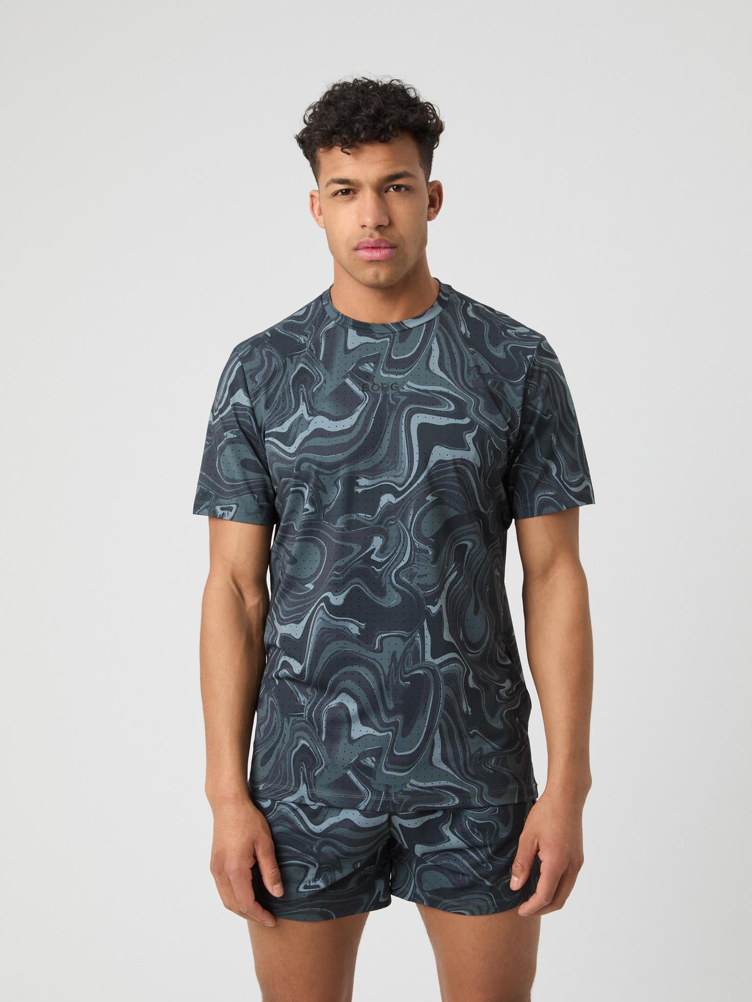 BJÖRN BORG Borg Performance Perforated T-shirt BB Liquid 1
