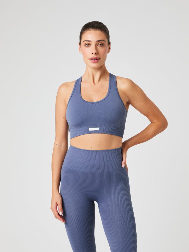 BJÖRN BORG Studio Seamless Low Sports Bra Nightshadow Blue