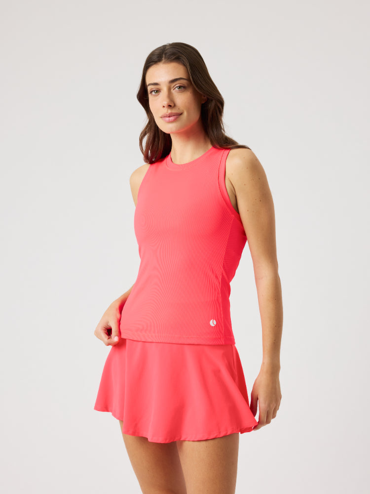BJÖRN BORG Ace Pocket Ribbed Tank Top Diva Pink