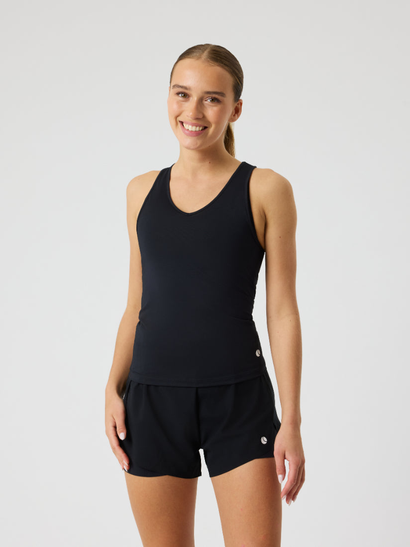 BJÖRN BORG Ace V Neck Tank Top Black Beauty