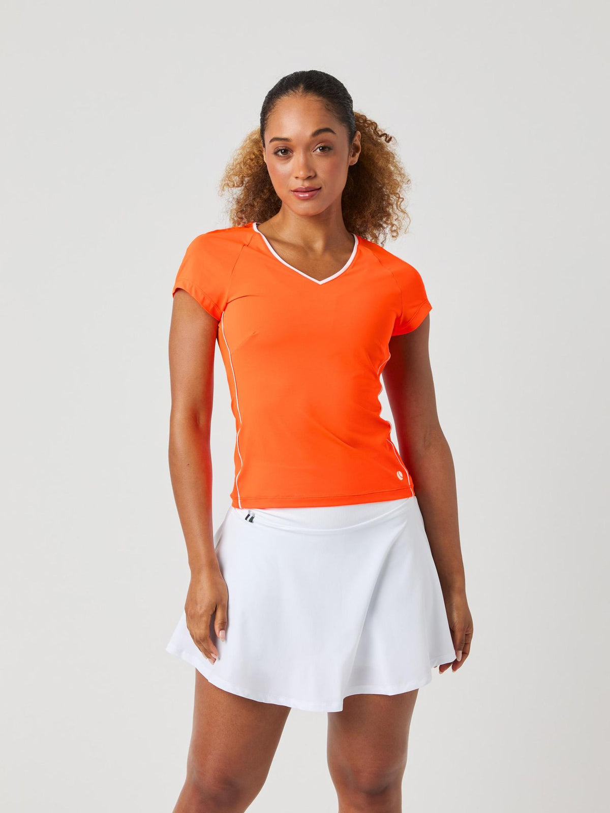 BJÖRN BORG Ace V Neck T-shirt Shocking Orange