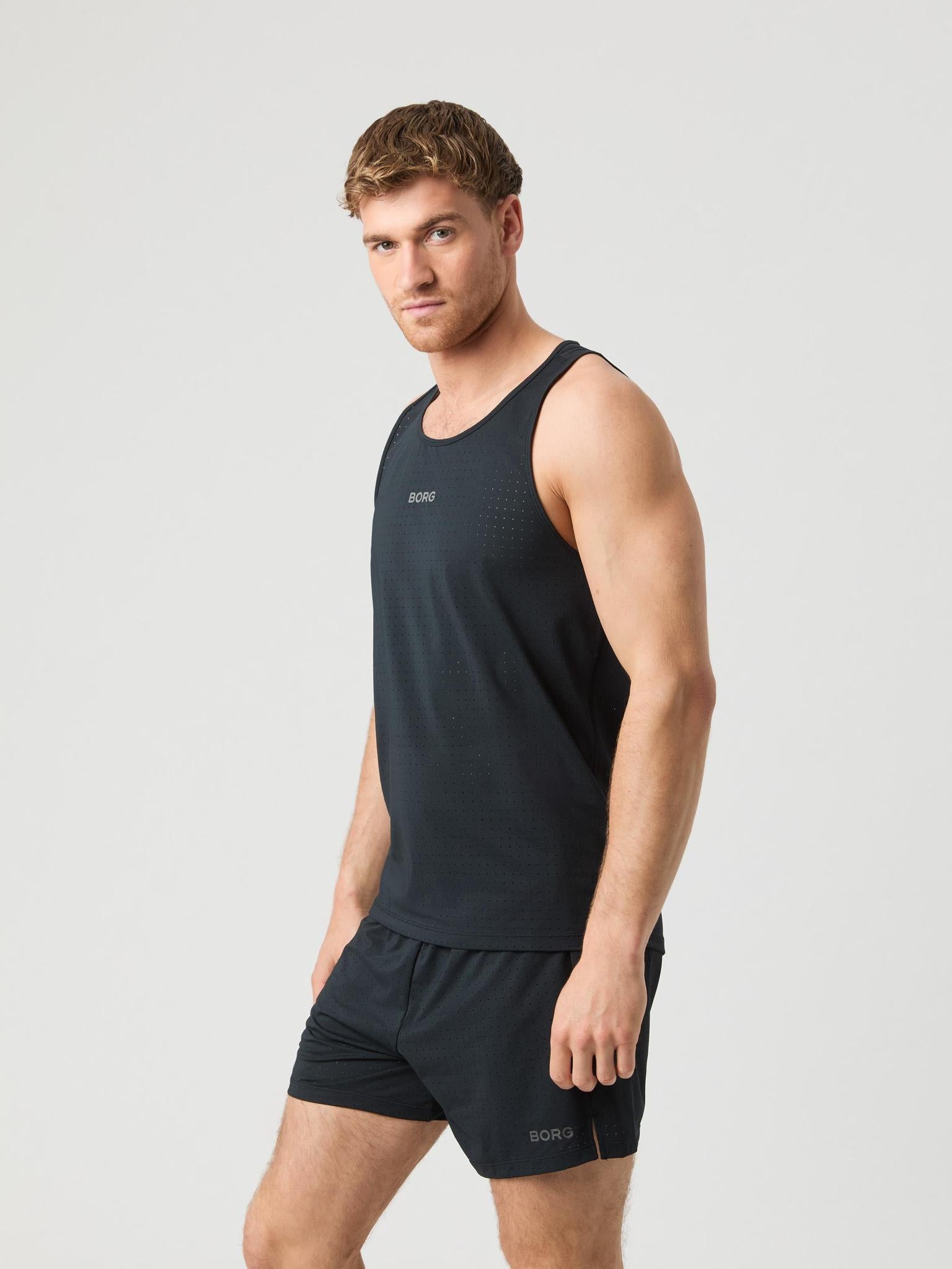 BJÖRN BORG Borg Performance Perforated Tank Black Beauty