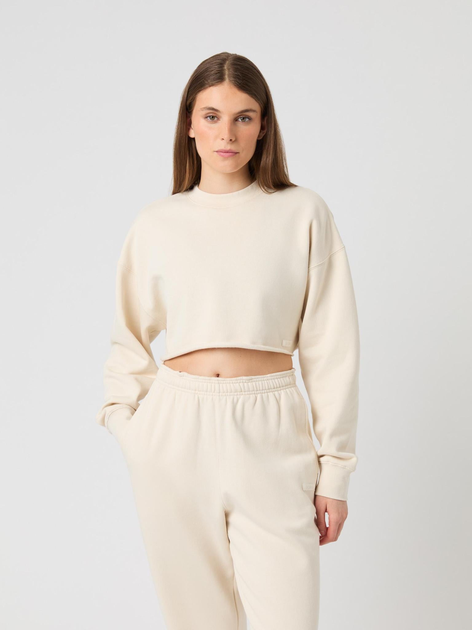 BJÖRN BORG Studio Oversized Cropped Sweatshirt Birch