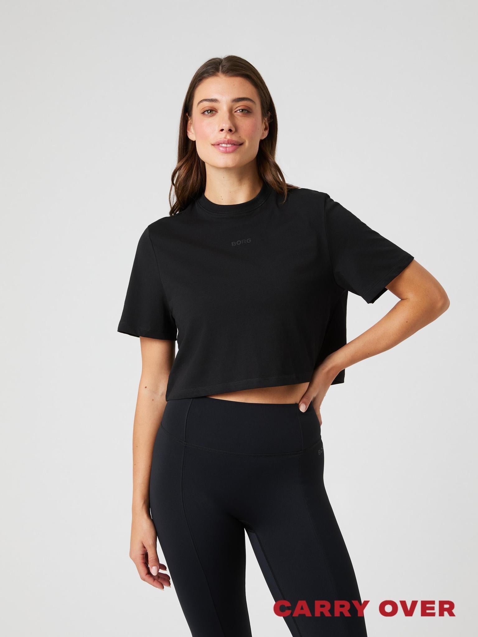 BJÖRN BORG Studio Oversized Cropped T-shirt Black Beauty