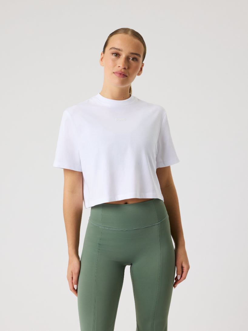 BJÖRN BORG Studio Oversized Cropped T-shirt Brilliant White