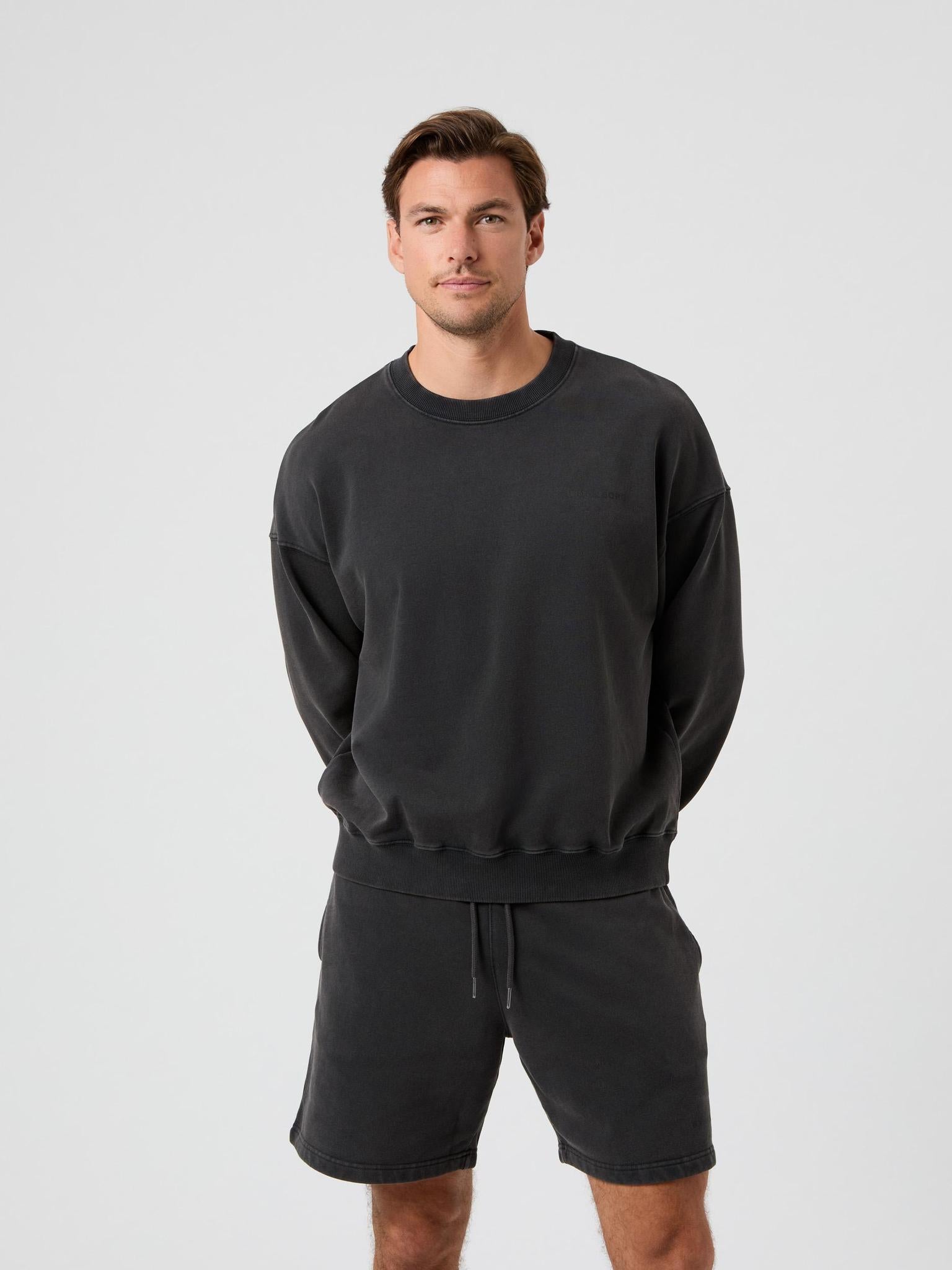 BJÖRN BORG Borg Oversized Washed Sweatshirt Black Beauty