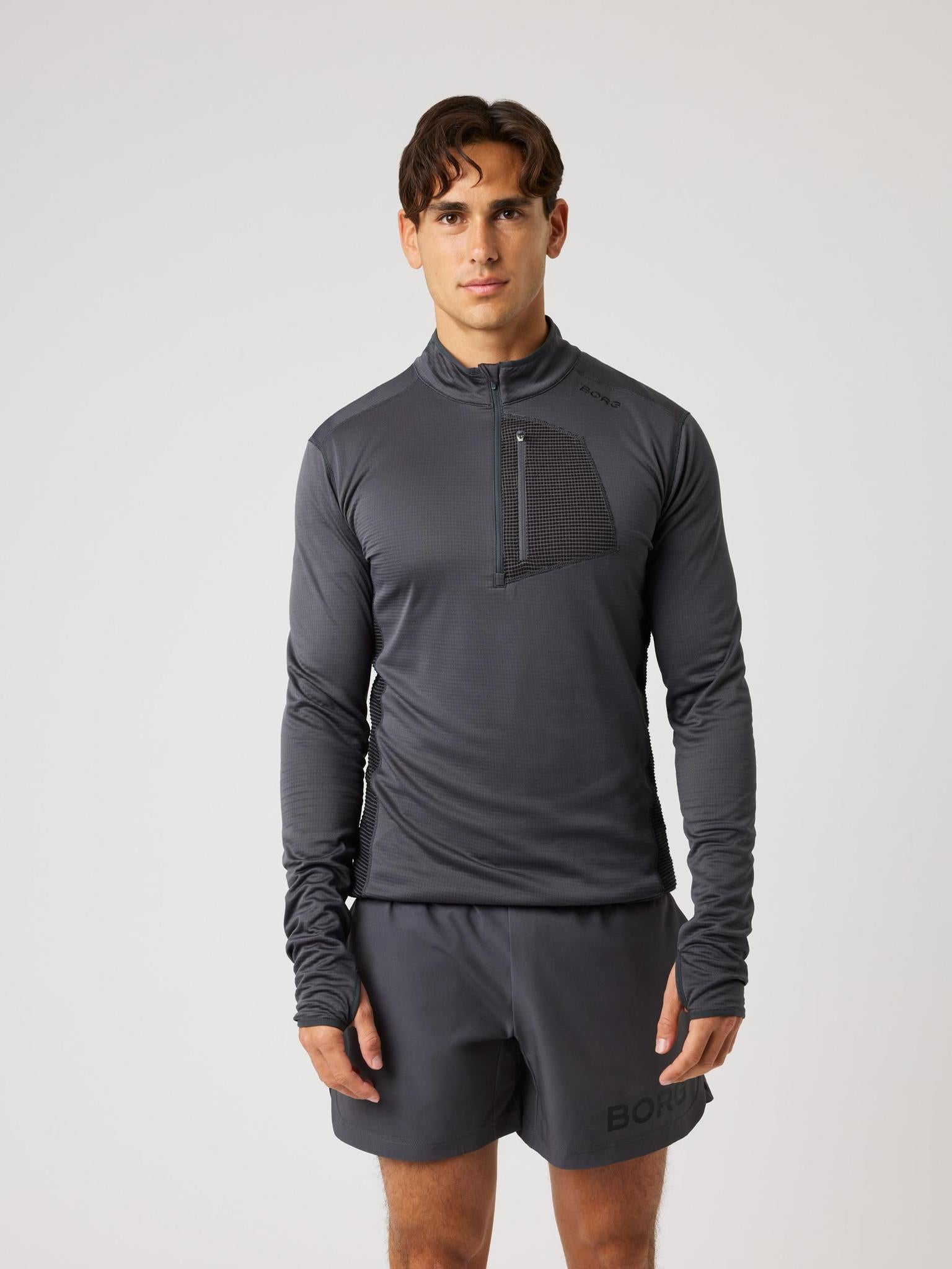 BJÖRN BORG Borg Fleece Midlayer Asphalt