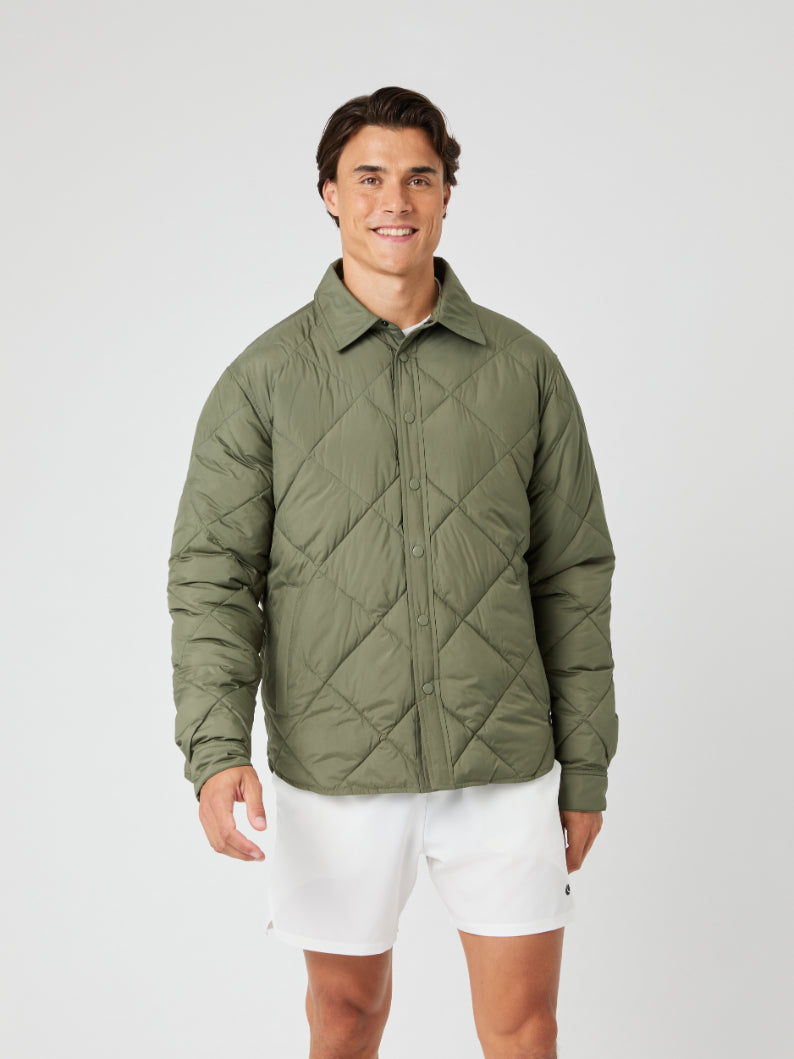 BJÖRN BORG Centre Quilted Overshirt Dusty Olive