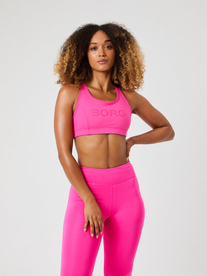 BJÖRN BORG Borg Mid Support Sports Bra Pink Glo
