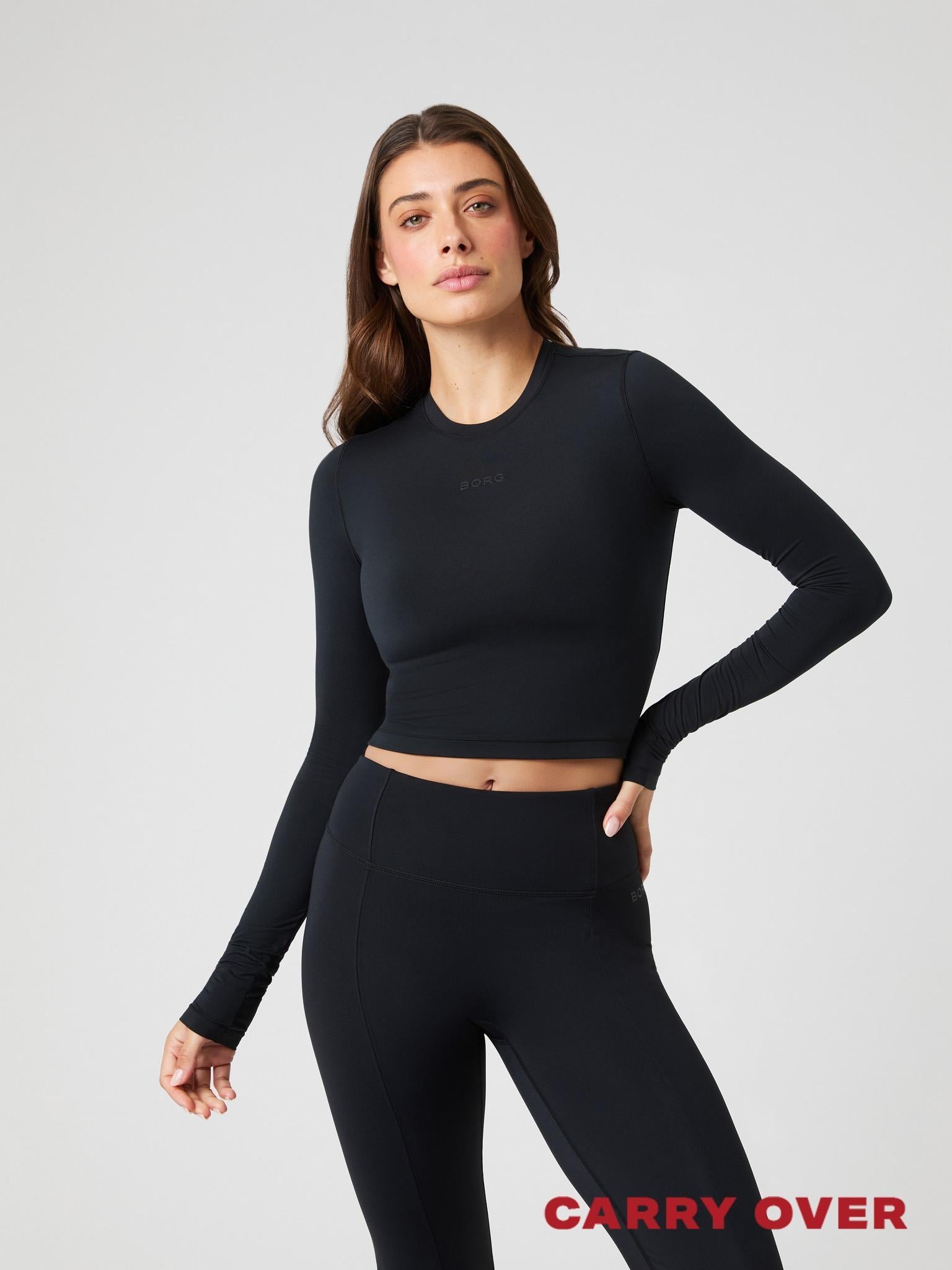 BJÖRN BORG Studio Soft Cropped Longsleeve Black Beauty