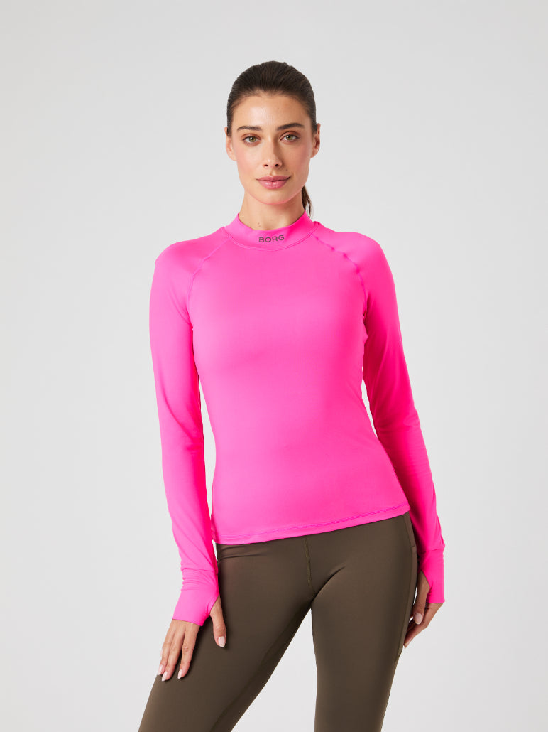 BJÖRN BORG Borg Performance Brushed Mockneck Pink Glo
