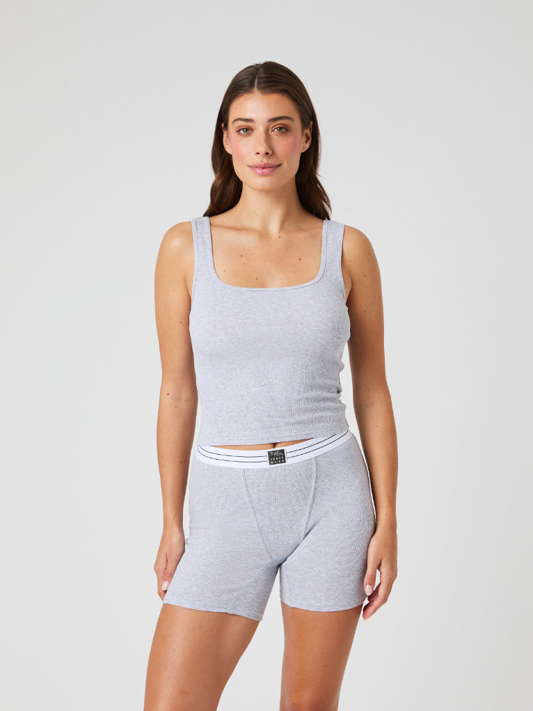 BJÖRN BORG Original Rib Tank Light Grey Melange