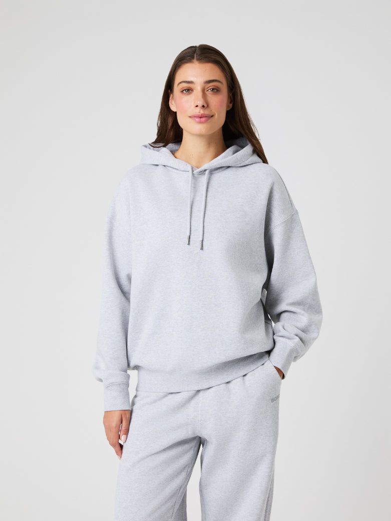 BJÖRN BORG Studio Oversized Hoodie Light Grey Melange