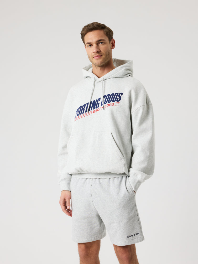 BJÖRN BORG Borg Oversized Hoodie Ultra Light Grey Melange
