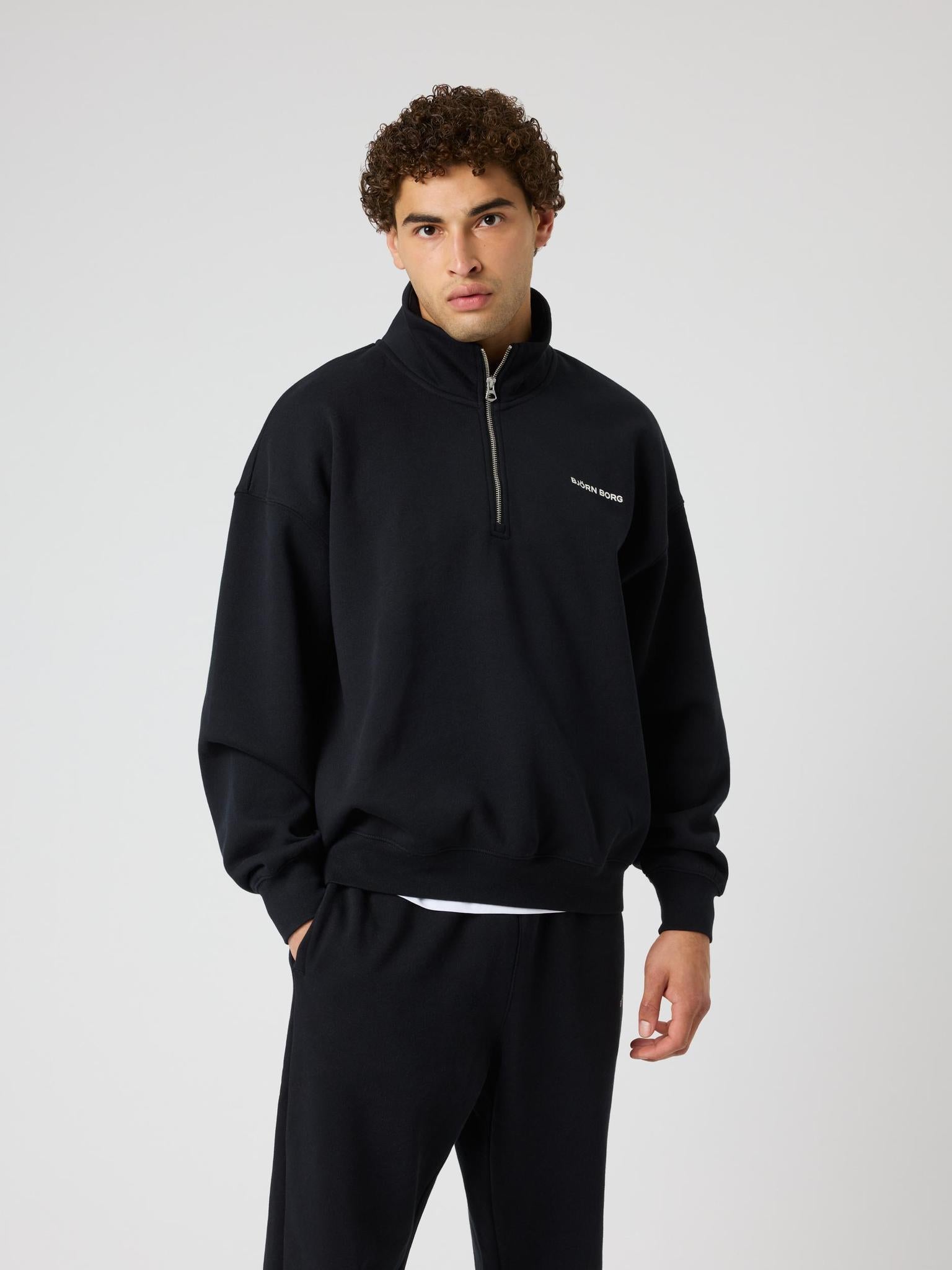BJÖRN BORG Borg Oversized Half-zip Black Beauty