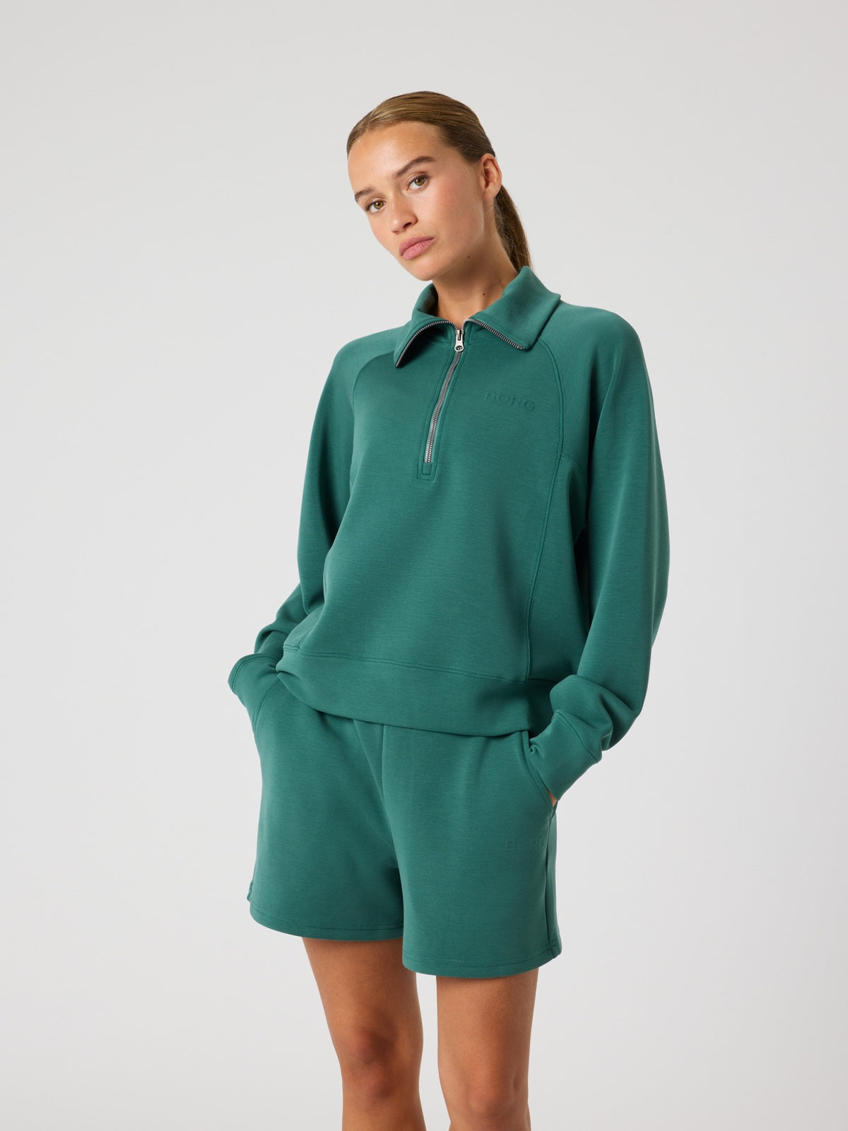 BJÖRN BORG Studio Soft Halfzip Sweatshirt Mallard Green