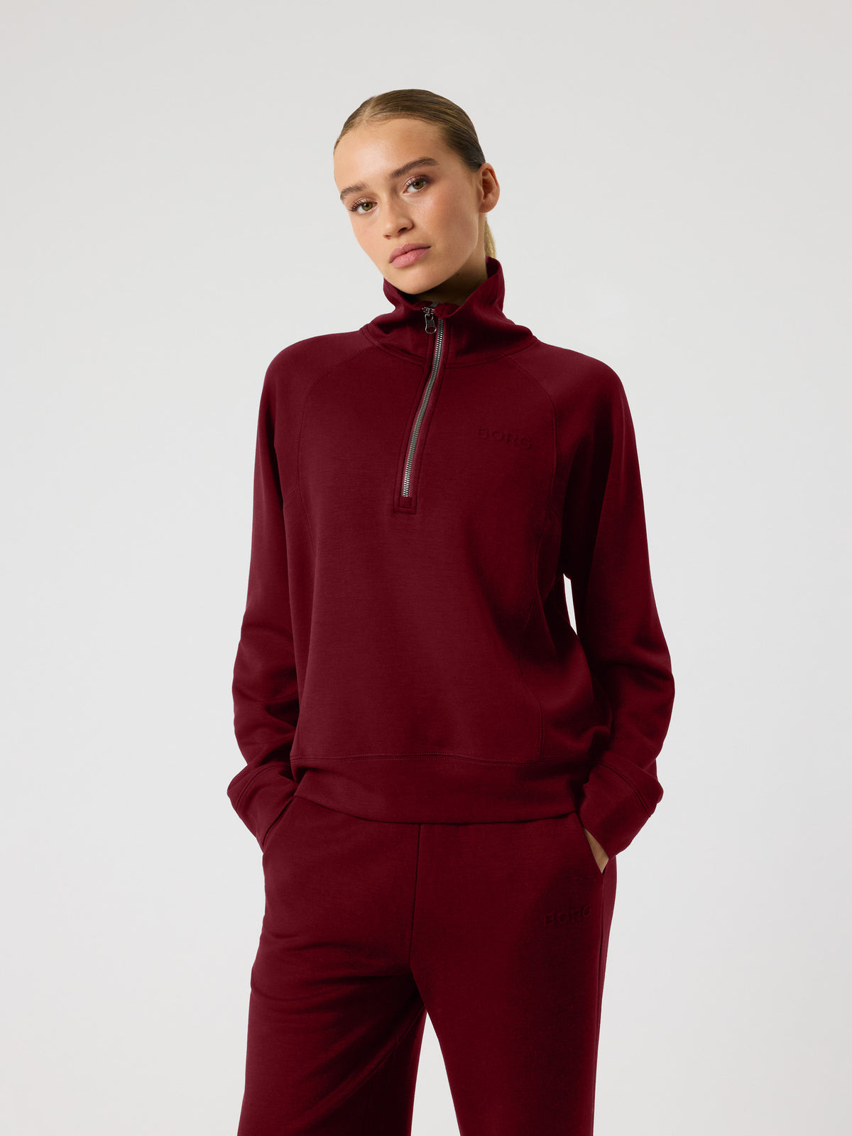 BJÖRN BORG Studio Soft Halfzip Sweatshirt Cabernet