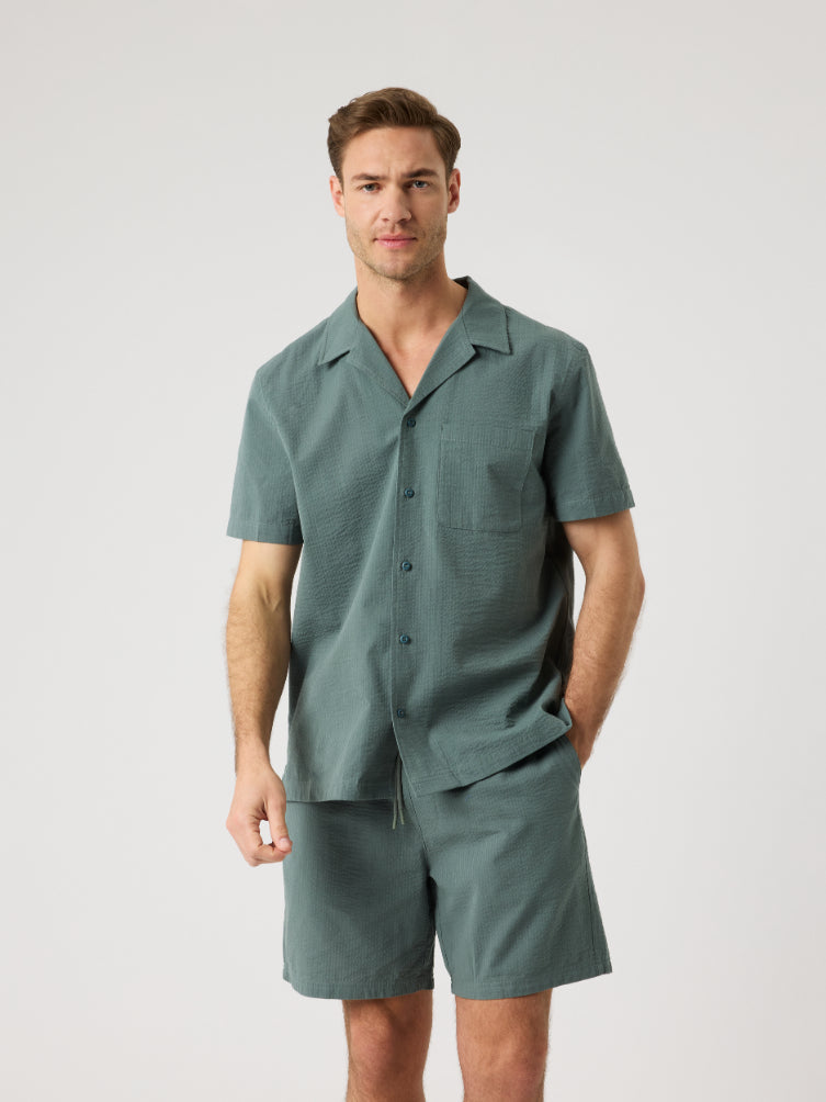 BJÖRN BORG Borg Seersucker Resort Shirt Balsam Green