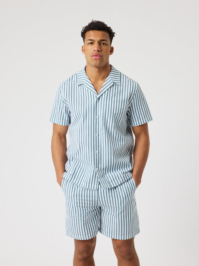 BJÖRN BORG Borg Seersucker Resort Shirt Bb 7 Stripe 1