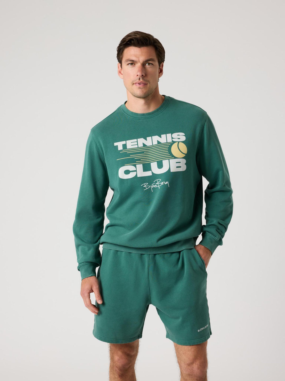 BJÖRN BORG Borg Classic Print Sweatshirt Mallard Green
