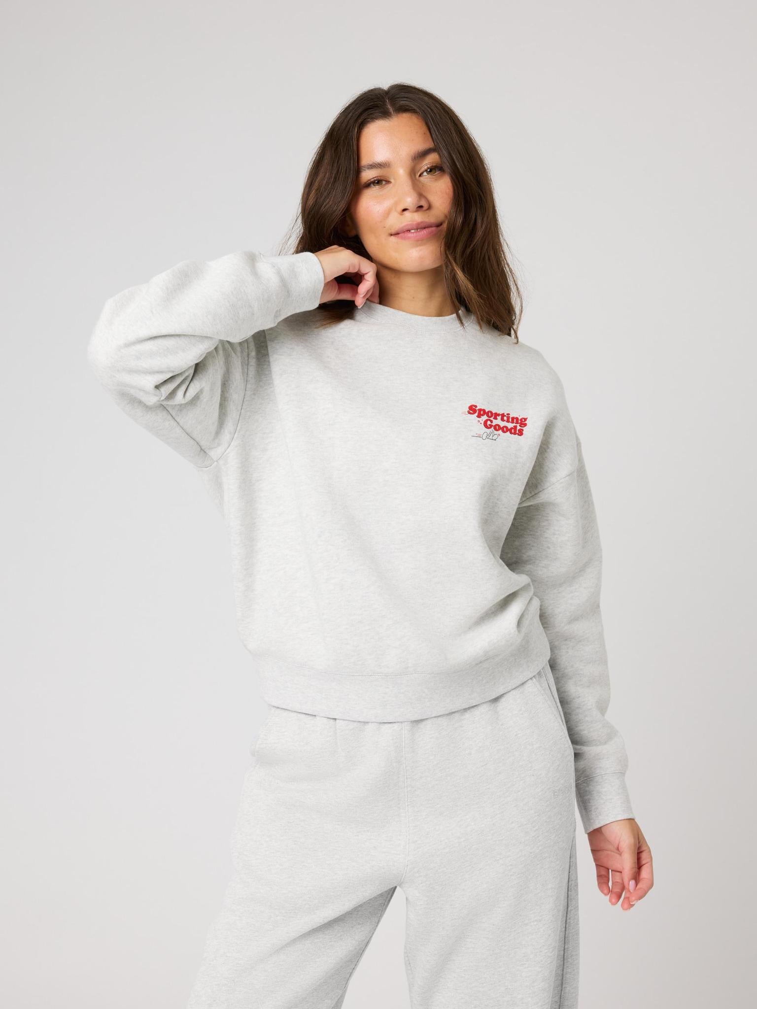 BJÖRN BORG Borg Boyfriend Sweatshirt Ultra Light Grey Melange