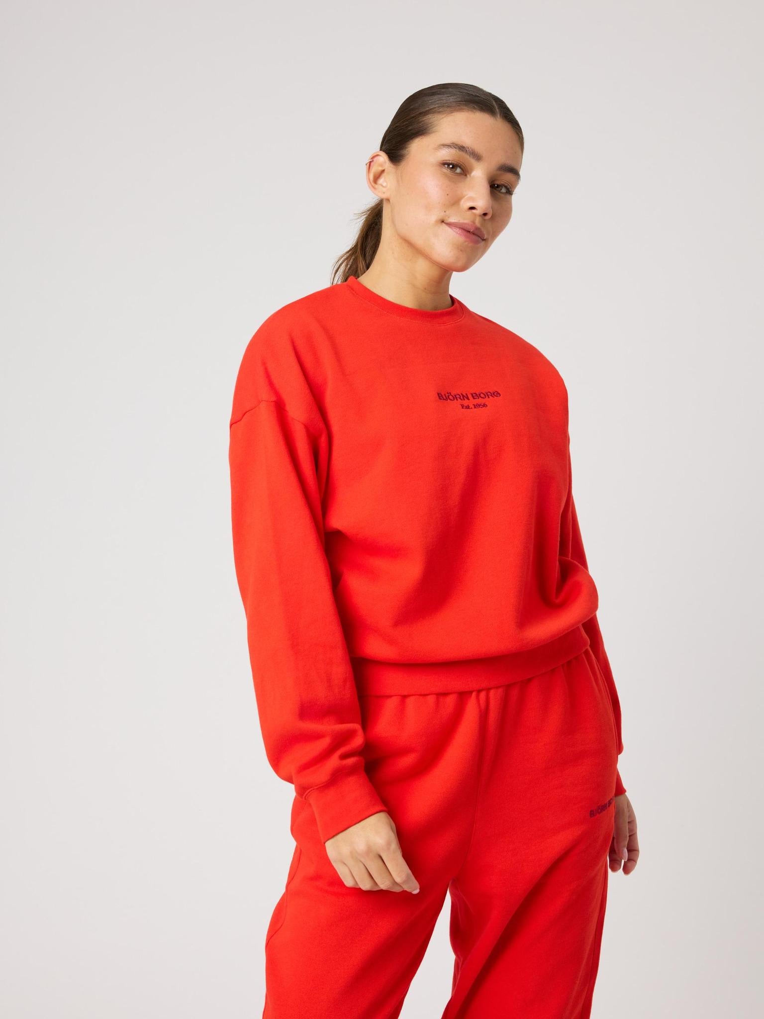 BJÖRN BORG Borg Boyfriend Sweatshirt Flame Scarlet