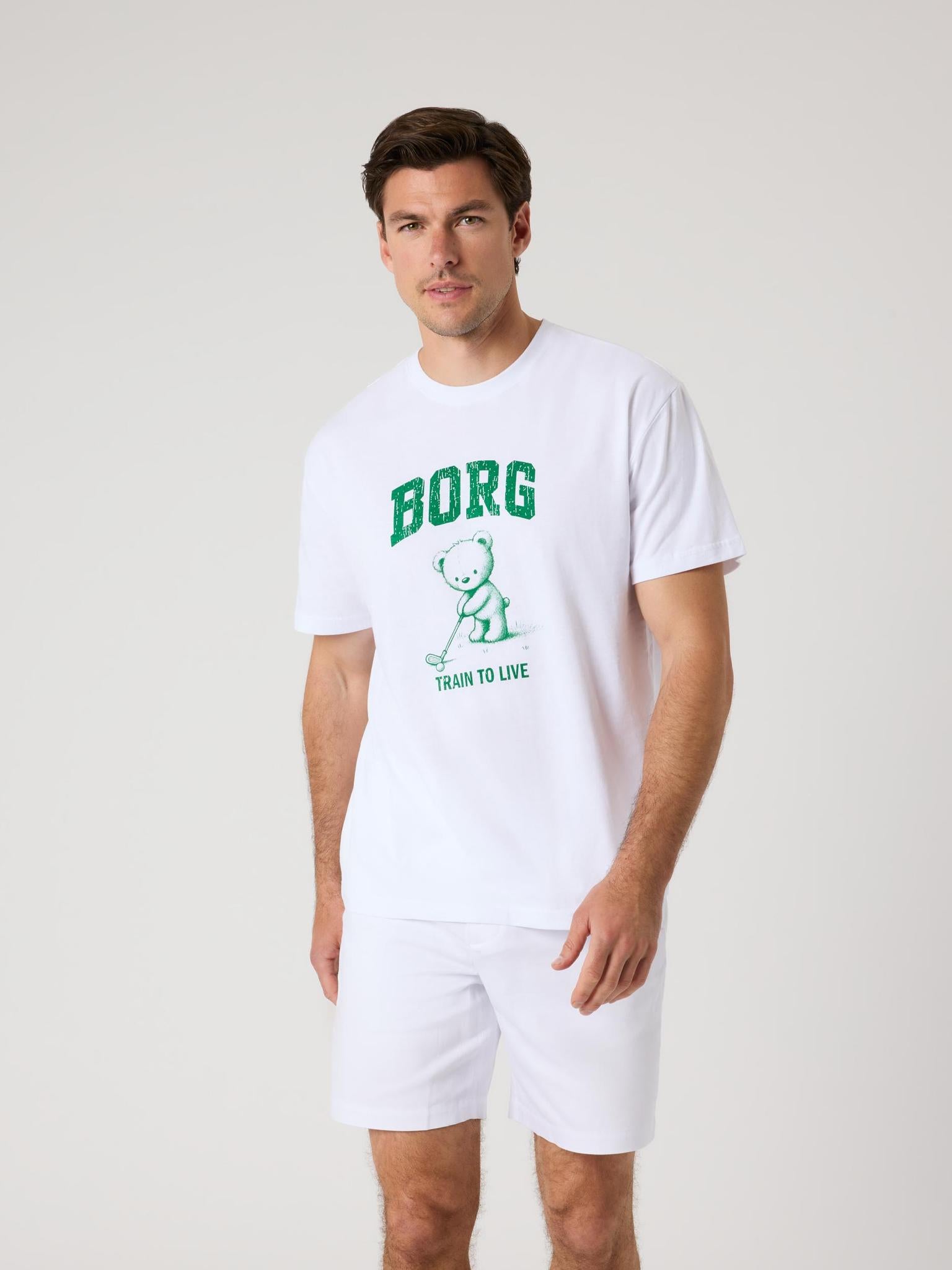BJÖRN BORG Borg Classic Print T-shirt Brilliant White