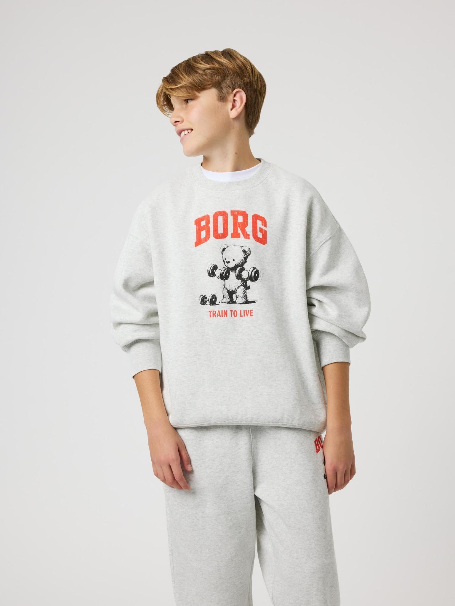 BJÖRN BORG Borg Oversized Sweatshirt Ultra Light Grey Melange