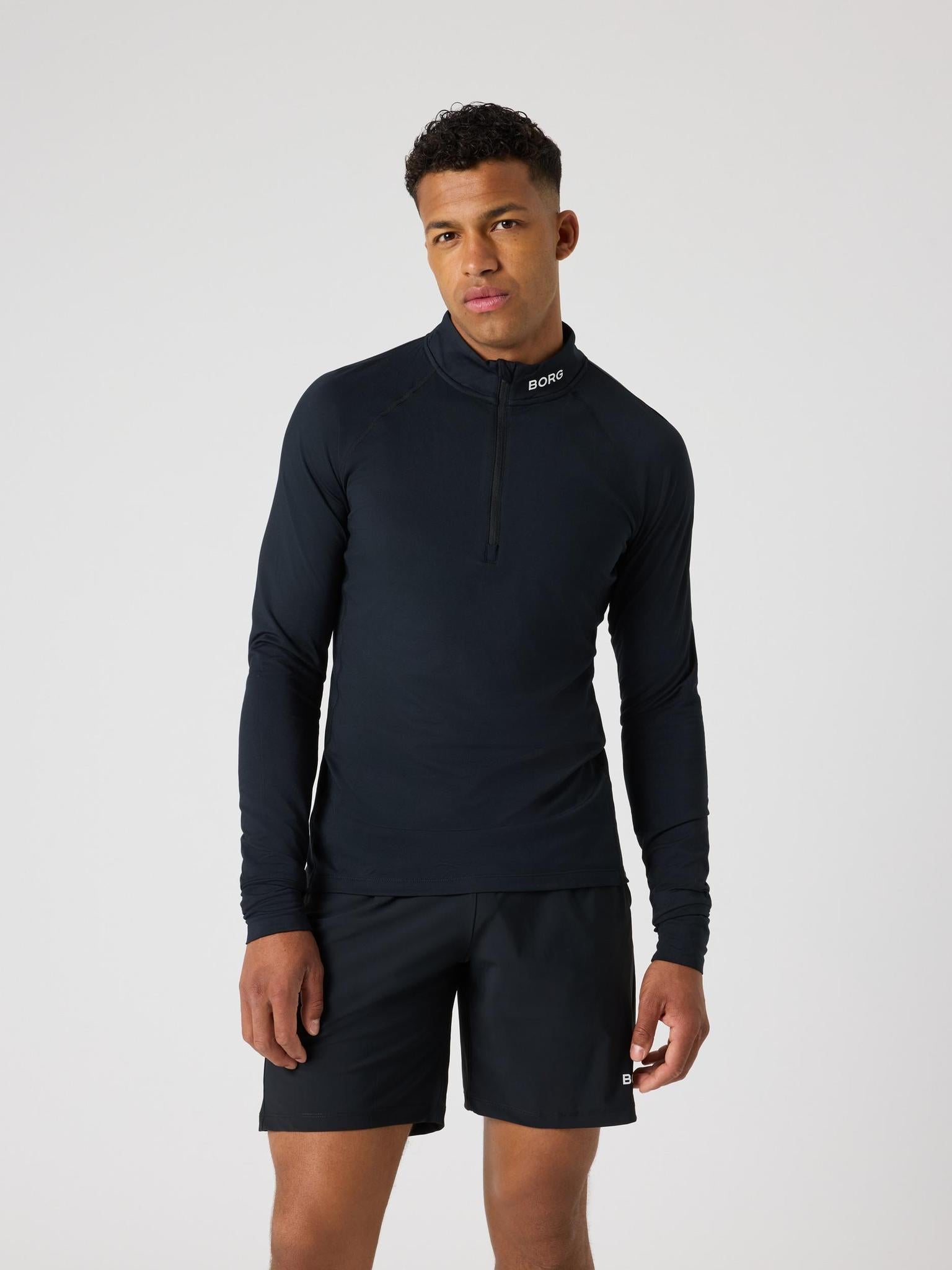 BJÖRN BORG Borg Course Midlayer Half Zip Black Beauty