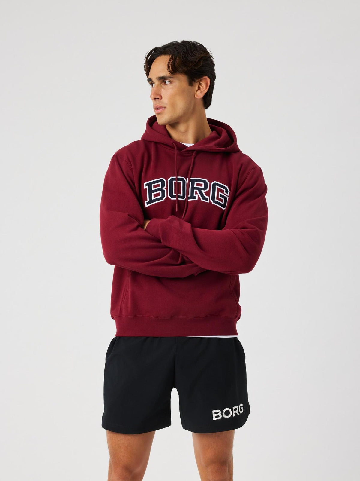 BJÖRN BORG Borg Classic Print Hoodie Cabernet