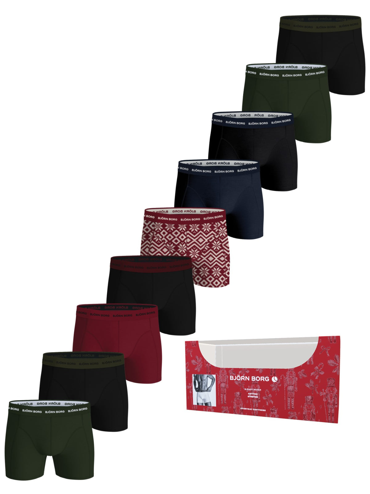 BJÖRN BORG Cotton Stretch Boxer 9p Multipack 1 (MP001)