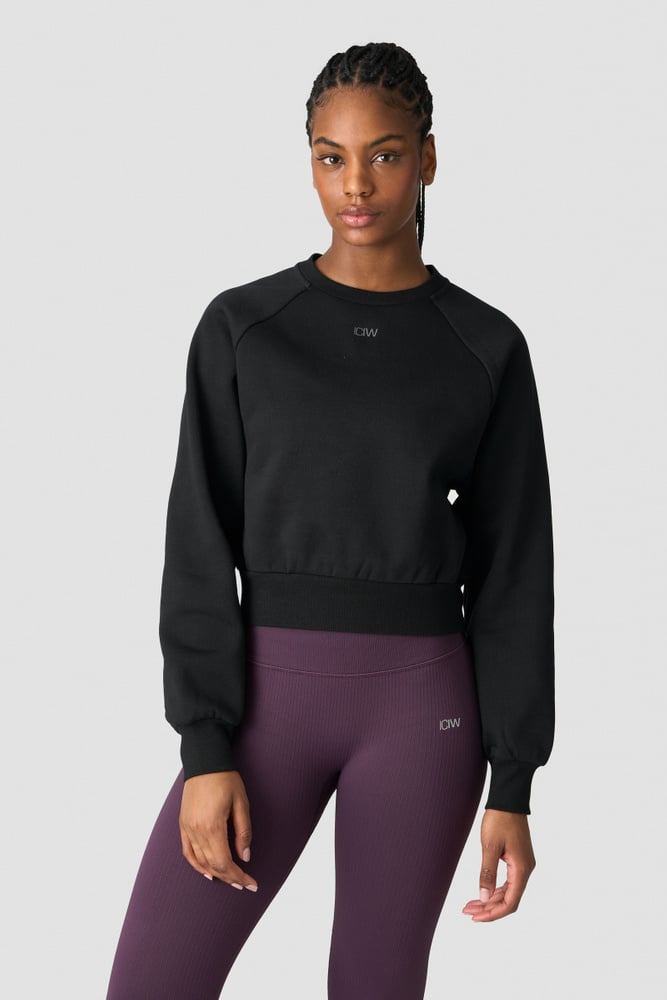 ICIW Everyday Cropped Crewneck Wmn Black